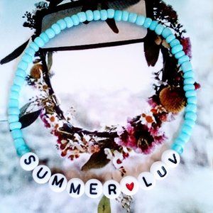 SUMMER LUV GLASS BEAD ANKLE BRACELET